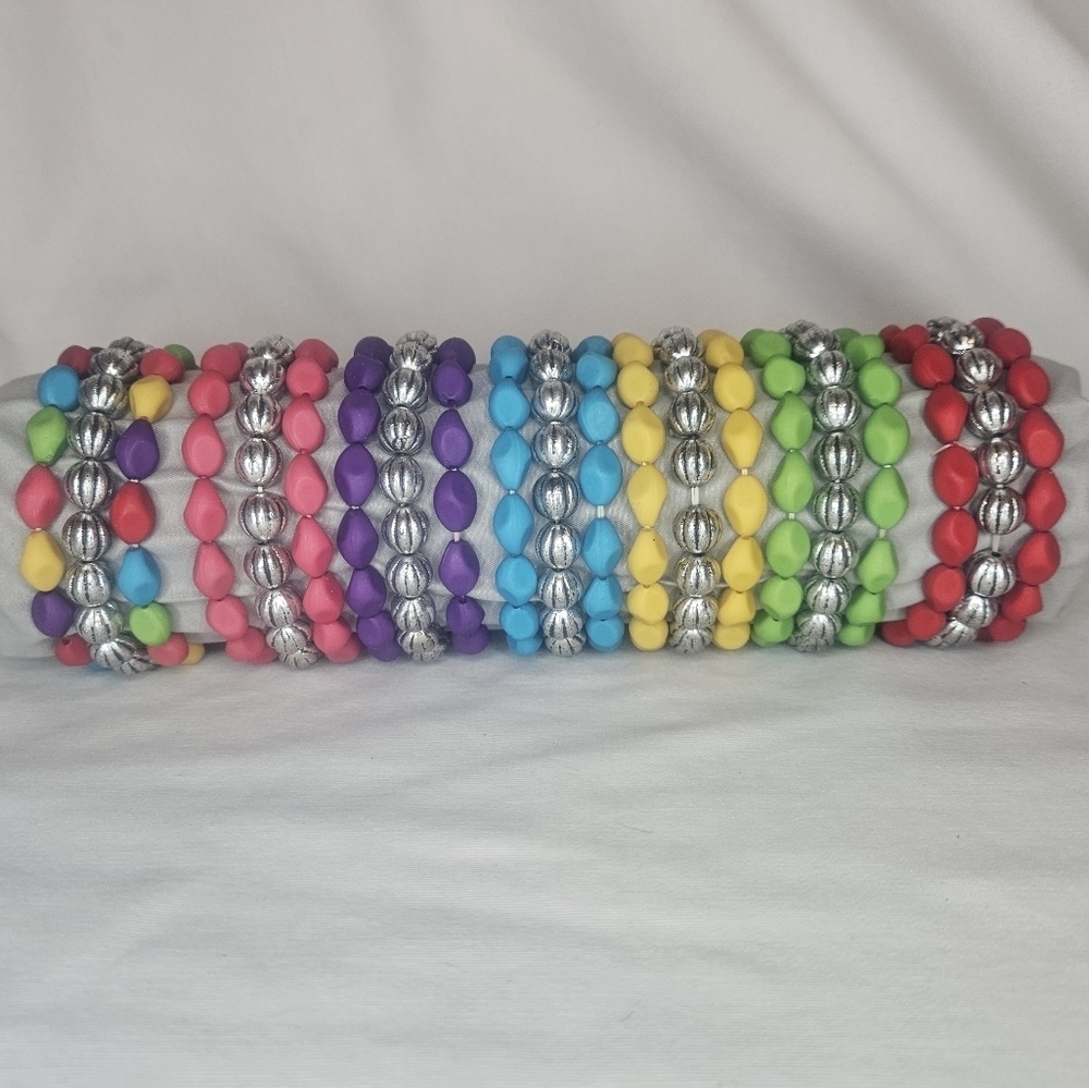 Colorful Bracelet And Earrings Set Funky Beads NWT Party Gifts Neon